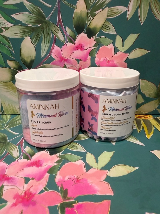 Aminnah Other - AMINNAH Mermaid Kisses Sugar Scrub & Whipped Body Butter Set NWT